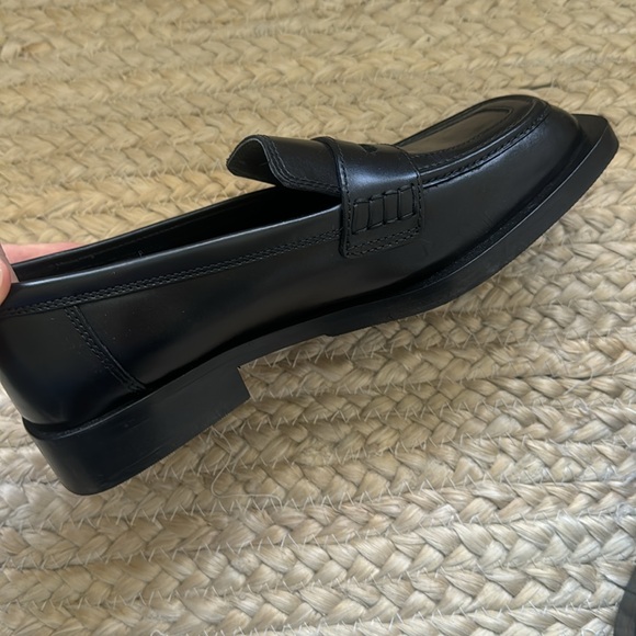 Zara Square Toe Leather Loafers Size 6.5(37) - Picture 11 of 12